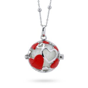 BT/GR19 Collana con scrigno apribile e cuore in rilievo contenente un batuffolo da profumare