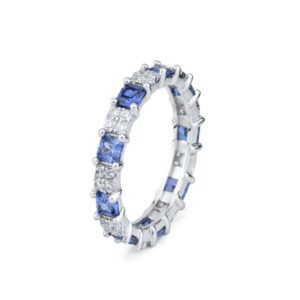 BOCCADAMO Anello a fascia con zirconi tanzanite e zirconi