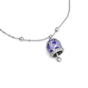 Bracciale con campanella portafortuna viola