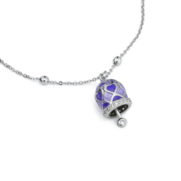 Bracciale con campanella portafortuna viola