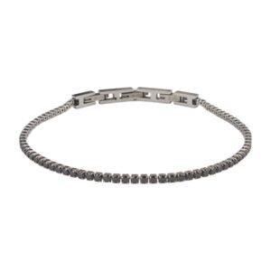 BOCCADAMO MAN Bracciale tennis uomo con zirconi neri