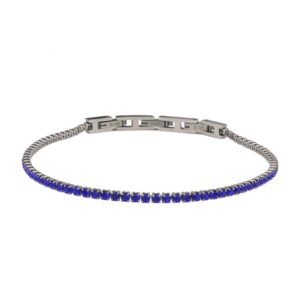BOCCADAMO MAN Bracciale tennis uomo con zirconi blu