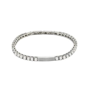 Bracciale con zirconi bianchi e centrale nero