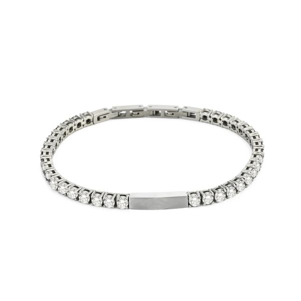 Bracciale con zirconi bianchi e centrale nero
