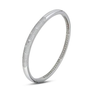 BOCCADAMO Bracciale rigido con pavè di zirconi centrale