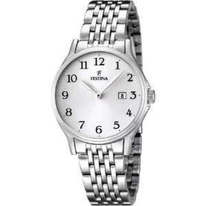 OROLOGIO FESTINA CLASSICS F16748/1 BIANCO CINTURINO IN ACCIAIO