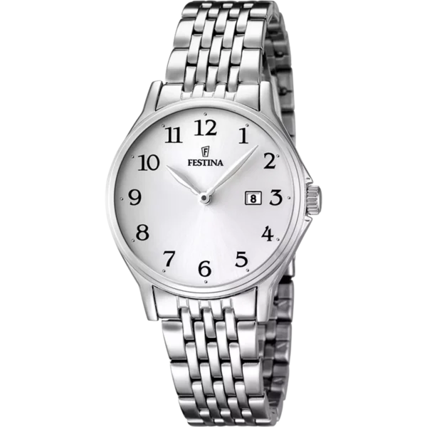 OROLOGIO FESTINA CLASSICS F16748/1 BIANCO CINTURINO IN ACCIAIO