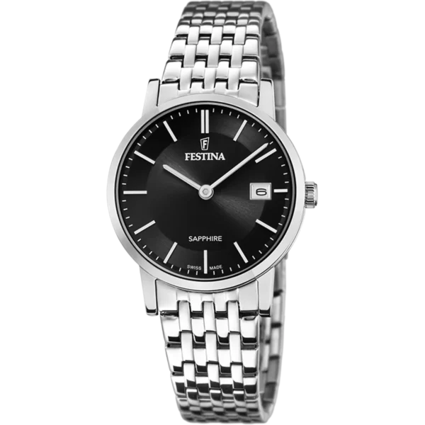 OROLOGIO FESTINA SWISS MADE F20019/3 NERO CON CINTURINO IN ACCIAIO
