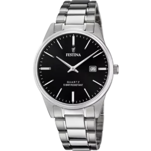 OROLOGIO FESTINA CLASSICS F20511/4 NERO CON CINTURINO IN ACCIAIO