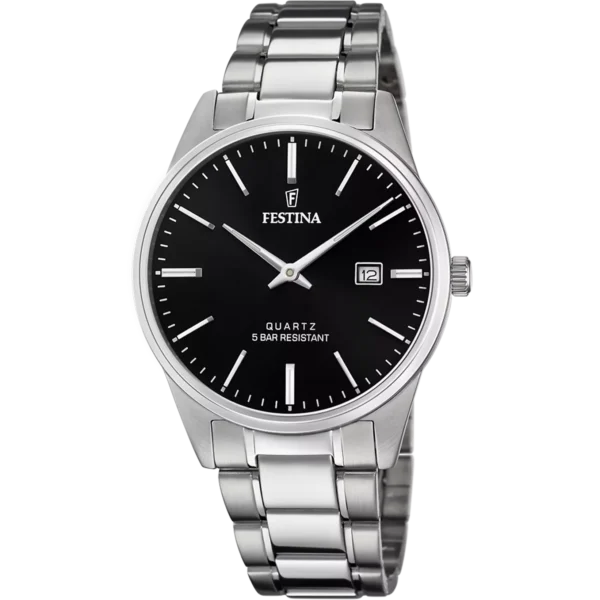 OROLOGIO FESTINA CLASSICS F20511/4 NERO CON CINTURINO IN ACCIAIO