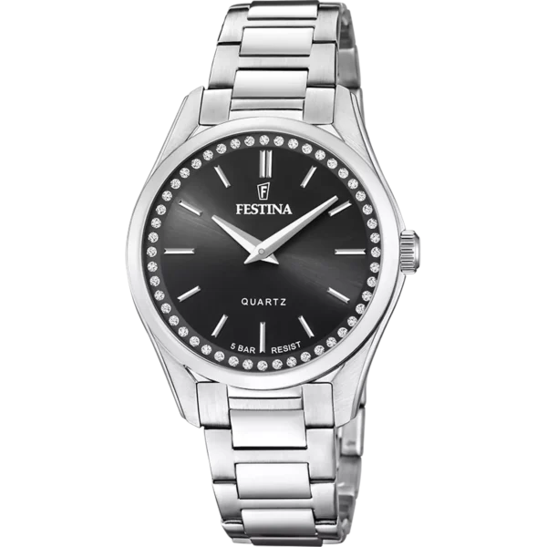 OROLOGIO FESTINA MADEMOISELLE F20583/4 NERO CON CINTURINO IN ACCIAIO