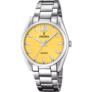 OROLOGIO FESTINA F20622/G GIALLO CON CINTURINO IN ACCIAIO INOSSIDABILE 316L