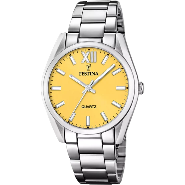 OROLOGIO FESTINA F20622/G GIALLO CON CINTURINO IN ACCIAIO INOSSIDABILE 316L