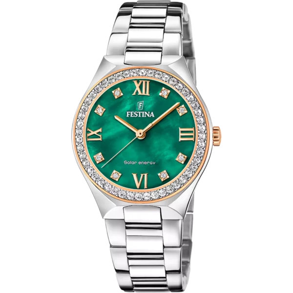 FESTINA ENERGIA SOLARE F20658/3 VERDE ACCIAIO INOSSIDABILE 316L