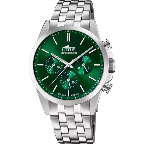 OROLOGIO LOTUS CHRONO 18989/3 VERDE CINGHIA ACCIAIO INOSSIDABILE 316L