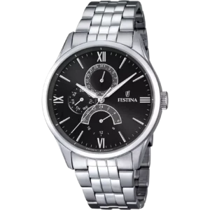 OROLOGIO FESTINA RETRO F16822/4 NERO CINTURINO IN ACCIAIO