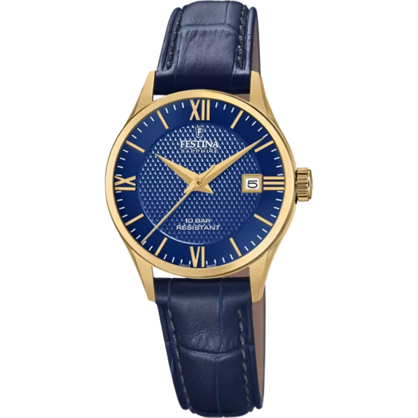 OROLOGIO FESTINA SWISS MADE F20011/3 BLU CINTURINO IN PELLE