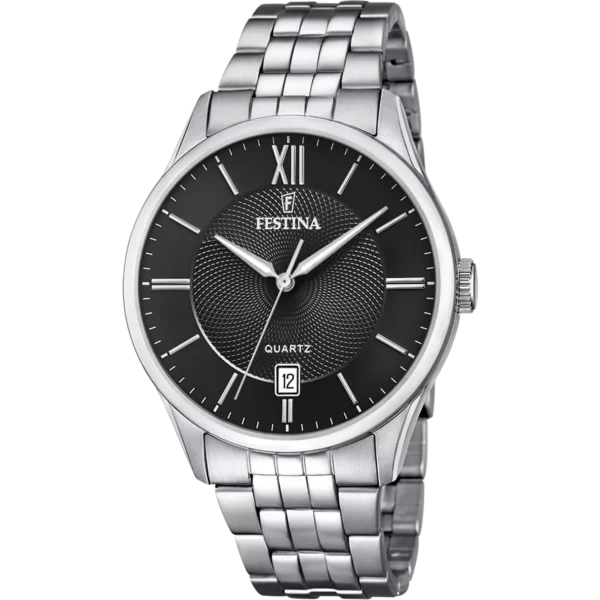 OROLOGIO FESTINA CLASSICS F20425/3 NERO CINTURINO IN ACCIAIO