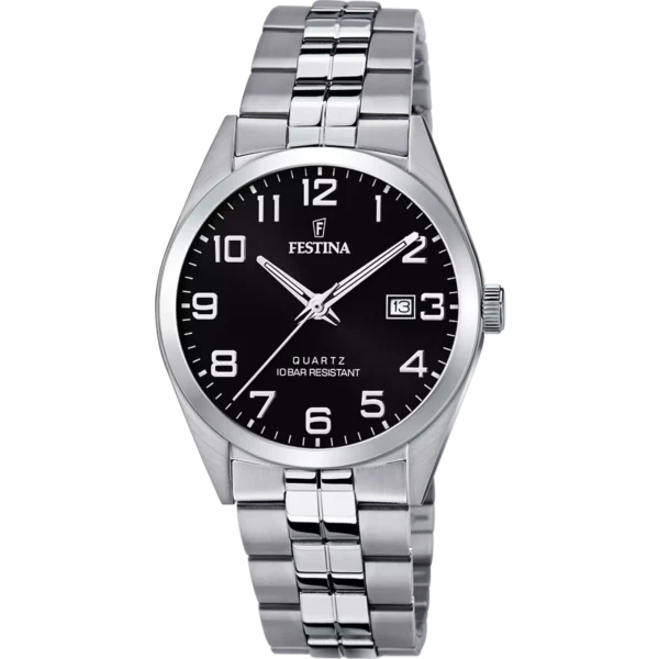 OROLOGIO FESTINA CLASSICS F20437/4 NERO CINTURINO IN ACCIAIO