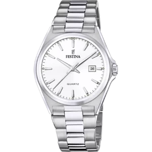 OROLOGIO FESTINA CLASSICS F20552/2 BIANCO CINTURINO IN ACCIAIO