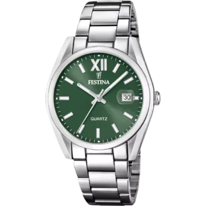 OROLOGIO FESTINA ACCIAIO CLASSICO F20683/5 VERDE CINGHIA ACCIAIO INOSSIDABILE 316L