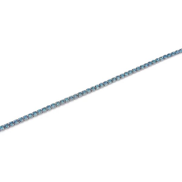 Bracciale tennis di zirconi acquamarina - SV/BR19