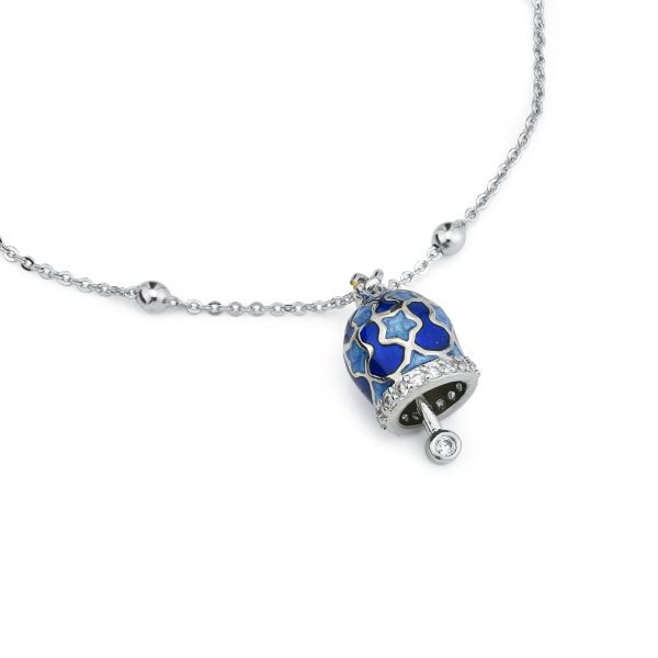 Bracciale con campanella portafortuna azzurro e blu - CL/BR03