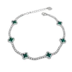 Bracciale Tennis Fiore Verde