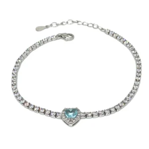Bracciale Tennis Cuore Azzurro