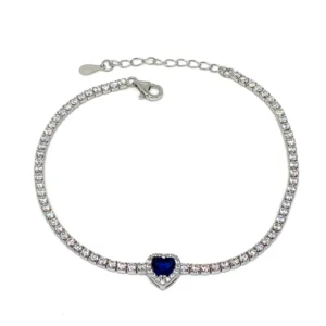 Bracciale Tennis Cuore Blu