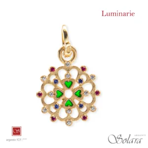 Luminaria dorata con zirconi